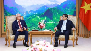 Thủ tướng Phạm Minh Chính tiếp Quốc vụ khanh Bộ Ngoại giao Nhà nước Qatar