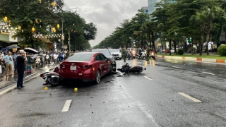 Hà Nội: Lỡ nhầm chân ga, nữ tài xế ô tô gây tai nạn liên hoàn