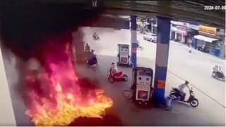 Tạm giữ hình sự đối tượng phóng hỏa cửa hàng xăng dầu