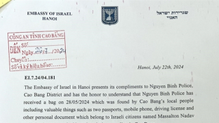 Đại sứ quán Israel viết thư cảm ơn Công an huyện Nguyên Bình