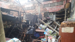 Cháy thư viện trường tiểu học ở Cà Mau