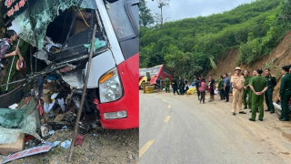 Ô tô khách mất lái đâm vào ta luy khiến 20 người thương vong