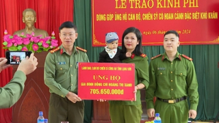 Công an Lạng Sơn trao hơn 705 triệu đồng hỗ trợ gia đình CBCS có hoàn cảnh đặc biệt khó khăn