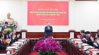 Phát biểu của Tổng Bí thư Tô Lâm tại buổi làm việc với BCS Đảng Bộ Tư pháp nhân Ngày Pháp luật Việt Nam