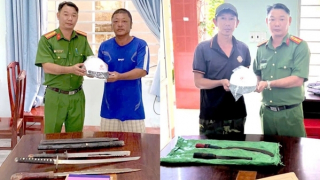 Vận động người dân giao nộp vũ khí, pháo… lấy mũ bảo hiểm