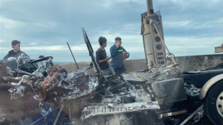 Cháy xe container trên cao tốc TP Hồ Chí Minh - Long Thành - Dầu Giây