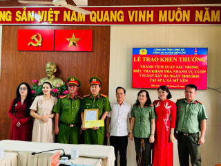 Phá án nhanh, Công an huyện Bến Lức được thưởng nóng ngày đầu năm