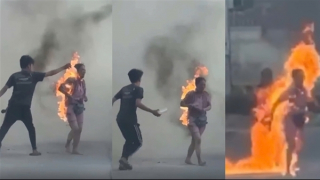 Tạm giữ đối tượng dùng xăng đốt mẹ ruột