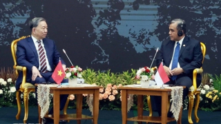 Tổng Bí thư Tô Lâm hội kiến Chủ tịch Hội đồng Hiệp thương Nhân dân Indonesia