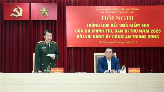 Thông qua kết quả kiểm tra của Bộ Chính trị, Ban Bí thư năm 2025 đối với Đảng ủy Công an Trung ương