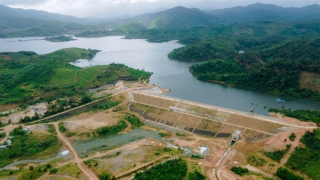 Nhiều hạng mục hồ chứa nước Krông Pách Thượng đang chậm tiến độ