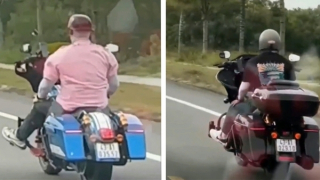 Xác minh du khách Hàn Quốc buông cả hai tay khi điều khiển mô tô phân khối lớn