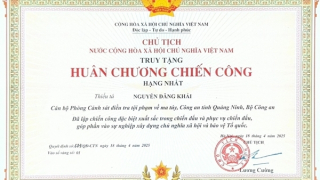 Chủ tịch nước truy tặng Huân chương Chiến công hạng Nhất cho Thiếu tá Nguyễn Đăng Khải