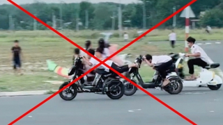 Làm rõ clip nhóm học sinh đầu trần, nằm trên yên xe máy phóng tốc độ cao