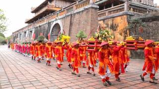 Ấn tượng nghi thức tái hiện cung tiến phong lan, cây kiểng tại Đại Nội Huế