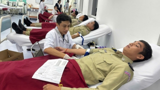Học viên Campuchia Trường Cao đẳng ANND I tích cực hiến máu nhân đạo