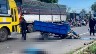 Lấn làn vượt ẩu, tài xế xe ba gác bị xe ben tông tử vong
