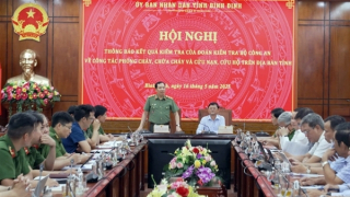 Thứ trưởng Lê Văn Tuyến làm việc về công tác phòng cháy chữa cháy tại Bình Định