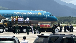 Linh cữu nguyên Chủ tịch nước Trần Đức Lương về đến Quảng Ngãi