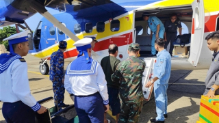 Điều thủy phi cơ bay ra Trường Sa đưa hai bệnh nhân về đất liền điều trị