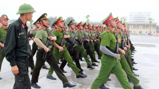 Trên thao trường huấn luyện diễu binh phục vụ Lễ kỷ niệm 80 năm Quốc khánh 2/9