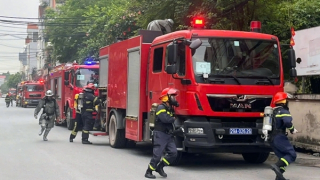 Thực tập phương án chữa cháy và cứu nạn, cứu hộ tại xã La Phù với các thiết bị hiện đại