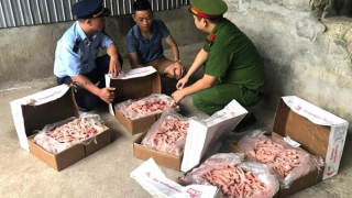 Xử phạt và tiêu hủy 1 tấn chân gà không rõ nguồn gốc