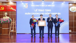 Tổng công ty Điện lực miền Nam đón nhận Huân chương Lao động hạng Ba