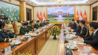 Đại tướng Phan Văn Giang chủ trì lễ đón Bộ trưởng Quốc phòng Singapore