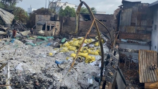 Chập điện ở phòng ngủ gây cháy kho phế liệu rộng 1.200m2