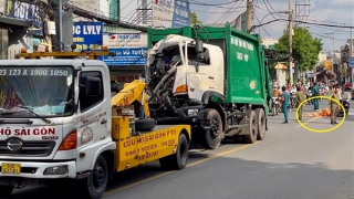 Xe cứu hộ kéo xe rác từng xảy ra va chạm chết người lại cán chết người