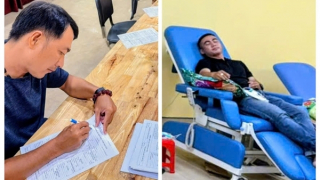 Cán bộ Công an tỉnh An Giang kịp thời hiến máu cứu người