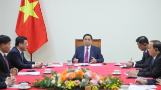 Thủ tướng Phạm Minh Chính điện đàm với Thủ tướng Campuchia Hun Manet