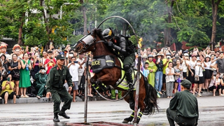 Người dân Hải Phòng mãn nhãn với màn biểu diễn của kỵ binh CAND