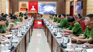 Công an Quảng Trị họp trực tuyến phòng, chống bão số 5