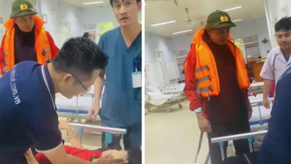 Vượt bão đưa bé trai bị chấn thương não đi cấp cứu