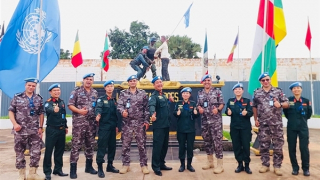 Sĩ quan Công an gìn giữ hoà bình tổ chức Lễ kỷ niệm kỷ niệm 80 năm Quốc khánh 2/9