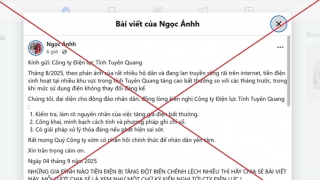 EVNNPC cảnh báo hiện tượng lan truyền thông tin sai sự thật về hóa đơn tiền điện trên mạng xã hội