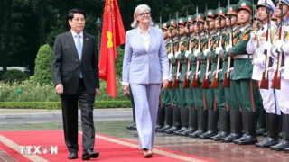 Chủ tịch nước Lương Cường chủ trì lễ đón cấp Nhà nước Toàn quyền Australia