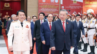 Các đồng chí lãnh đạo chủ chốt của Đảng, Nhà nước dự Đại hội đại biểu Đảng bộ Công an Trung ương lần thứ VIII