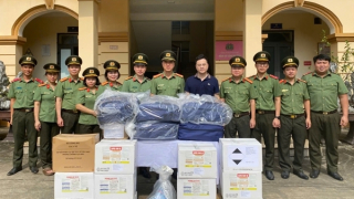 Hỗ trợ Bệnh xá Công an tỉnh Thái Nguyên khắc phục hậu quả lũ lụt