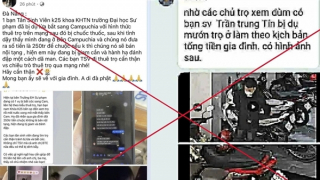 Thông tin sinh viên Đại học Sư phạm Đà Nẵng bị đánh thuốc mê bắt cóc là bịa đặt