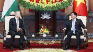 Chủ tịch nước Lương Cường tiếp Chủ tịch Quốc hội Hungary