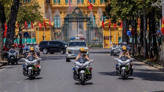 CSGT Thủ đô sẵn sàng phương án dẫn đoàn, bảo đảm an toàn Lễ mở ký Công ước Hà Nội