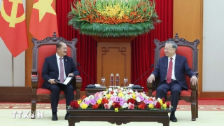 Tổng Bí thư Tô Lâm tiếp Đoàn đại biểu Đảng Nhân dân Cách mạng Lào