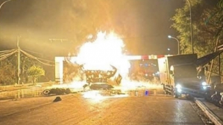 Nổ xe bồn chở khí hóa lỏng lưu thông tại Khu công nghiệp Phố Nối A