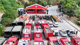 Hơn 600 người tham gia diễn tập tình huống chữa cháy nhà máy thuỷ điện