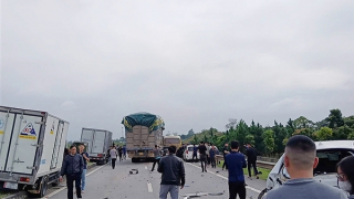 Tai nạn liên hoàn 6 ô tô trên cao tốc Hà Nội - Thái Nguyên