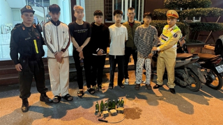Cảnh sát 141 tóm gọn nhóm thanh niên mang "đồ" ra phố gây rối