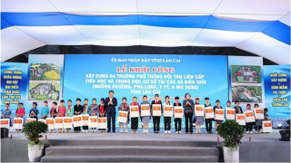 Agribank đồng hành cùng lễ khởi công 4 trường nội trú biên giới Lào Cai và tặng quà cho học sinh khó khăn